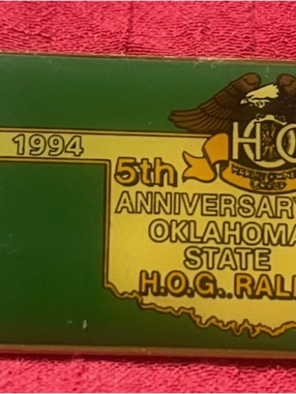 Vintage 1994 5th Anniversary Oklahoma State H.O.G. Rally Pin
